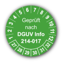 Geprüft nach DGUV Information 214-017, grün