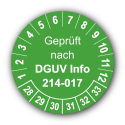Geprüft nach DGUV Information 214-017, grün