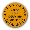 Geprüft nach DGUV Information 214-017, orange