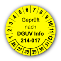 Geprüft nach DGUV Information 214-017, gelb