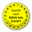 Geprüft nach DGUV Information 214-017, gelb