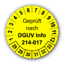 Geprüft nach DGUV Information 214-017, gelb