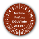 Nächste Prüfung DGUV Information 214-017, braun