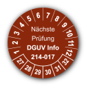 Nächste Prüfung DGUV Information 214-017, braun
