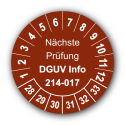 Nächste Prüfung DGUV Information 214-017, braun
