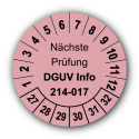 Nächste Prüfung DGUV Information 214-017, rosa