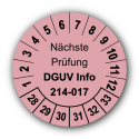 Nächste Prüfung DGUV Information 214-017, rosa