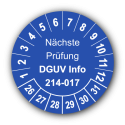 Nächste Prüfung DGUV Information 214-017, blau