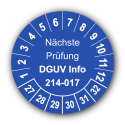 Nächste Prüfung DGUV Information 214-017, blau
