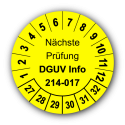 Nächste Prüfung DGUV Information 214-017, gelb
