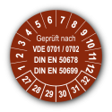 Geprüft nach VDE 0701 / 0702 DIN EN 50678 DIN EN 50699, braun