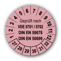 Geprüft nach VDE 0701 / 0702 DIN EN 50678 DIN EN 50699, rosa