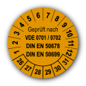Geprüft nach VDE 0701 / 0702 DIN EN 50678 DIN EN 50699, orange
