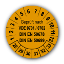 Geprüft nach VDE 0701 / 0702 DIN EN 50678 DIN EN 50699, orange