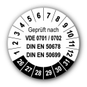 Geprüft nach VDE 0701 / 0702 DIN EN 50678 DIN EN 50699, weiß