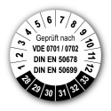 Geprüft nach VDE 0701 / 0702 DIN EN 50678 DIN EN 50699, weiß