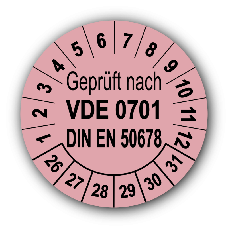 Geprüft VDE 0701 DIN EN 50678, rosa