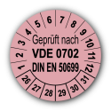 Geprüft nach VDE 0702 DIN EN 50699, rosa