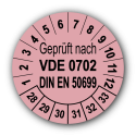 Geprüft nach VDE 0702 DIN EN 50699, rosa