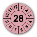 Jahresprüfplakette mit zweistelliger Jahreszahl, 2028