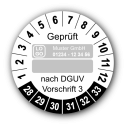 Geprüft … nach DGUV Vorschrift 3, weiß (zum Selbstbeschriften), mit Wunschtext