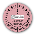 Elektrisch geprüft, rosa, mit Wunschtext