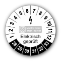 Elektrisch geprüft, weiß, mit Wunschtext