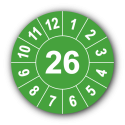 Jahresprüfplakette mit zweistelliger Jahreszahl, 2026