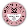 Jahresprüfplakette mit zweistelliger Jahreszahl, 2032, mit Wunschtext