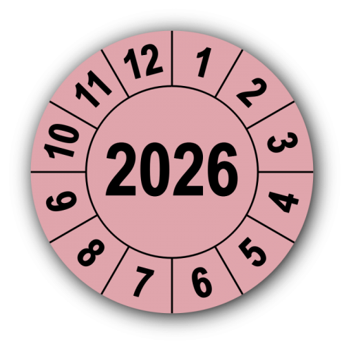 Jahresprüfplakette mit vierstelliger Jahreszahl, 2026