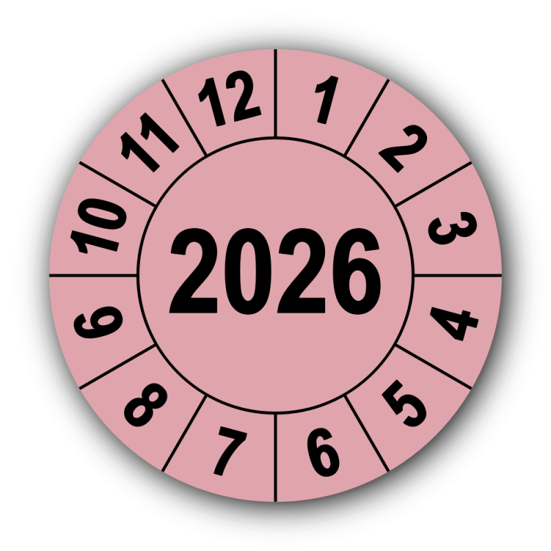Jahresprüfplakette mit vierstelliger Jahreszahl, 2026