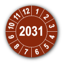 Jahresprüfplakette mit vierstelliger Jahreszahl, 2031