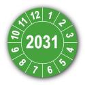 Jahresprüfplakette mit vierstelliger Jahreszahl, 2031