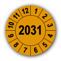 Jahresprüfplakette mit vierstelliger Jahreszahl, 2031