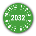 Jahresprüfplakette mit vierstelliger Jahreszahl, 2032