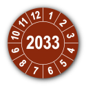 Jahresprüfplakette mit vierstelliger Jahreszahl, 2033