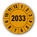 Jahresprüfplakette mit vierstelliger Jahreszahl, 2033