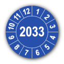 Jahresprüfplakette mit vierstelliger Jahreszahl, 2033