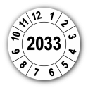 Jahresprüfplakette mit vierstelliger Jahreszahl, 2033