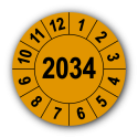Jahresprüfplakette mit vierstelliger Jahreszahl, 2034