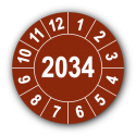 Jahresprüfplakette mit vierstelliger Jahreszahl, 2034