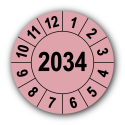 Jahresprüfplakette mit vierstelliger Jahreszahl, 2034