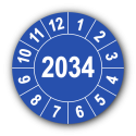 Jahresprüfplakette mit vierstelliger Jahreszahl, 2034