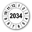 Jahresprüfplakette mit vierstelliger Jahreszahl, 2034
