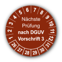 Nächste Prüfung nach DGUV Vorschrift 3, braun