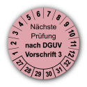 Nächste Prüfung nach DGUV Vorschrift 3, rosa