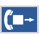 Telefonsymbol (mit Pfeil und Schreibfläche)