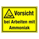Vorsicht bei Arbeiten mit Ammoniak (mit Symbol W023)