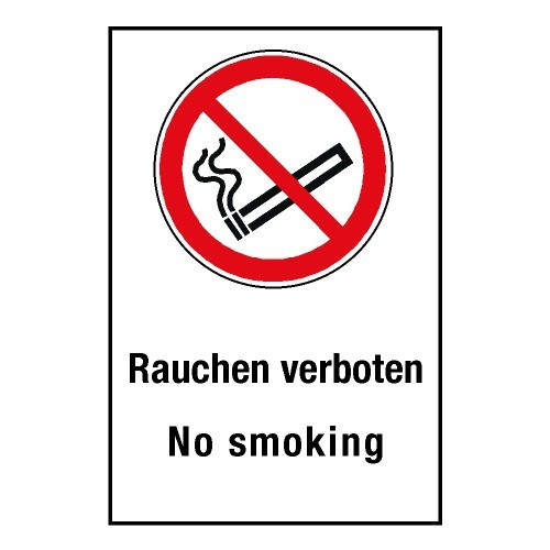 Kombischild „Rauchen verboten No smoking“ - P002