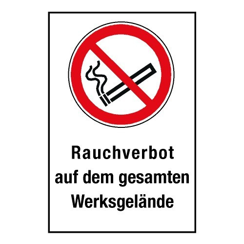 Kombischild „Rauchverbot auf dem gesamten Werksgelände“ - P002